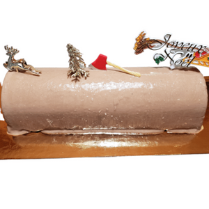 Bûche de Noël 3 Choco avec son croustillant praliné